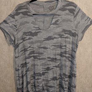 Gray Camo Choker Neck Tee